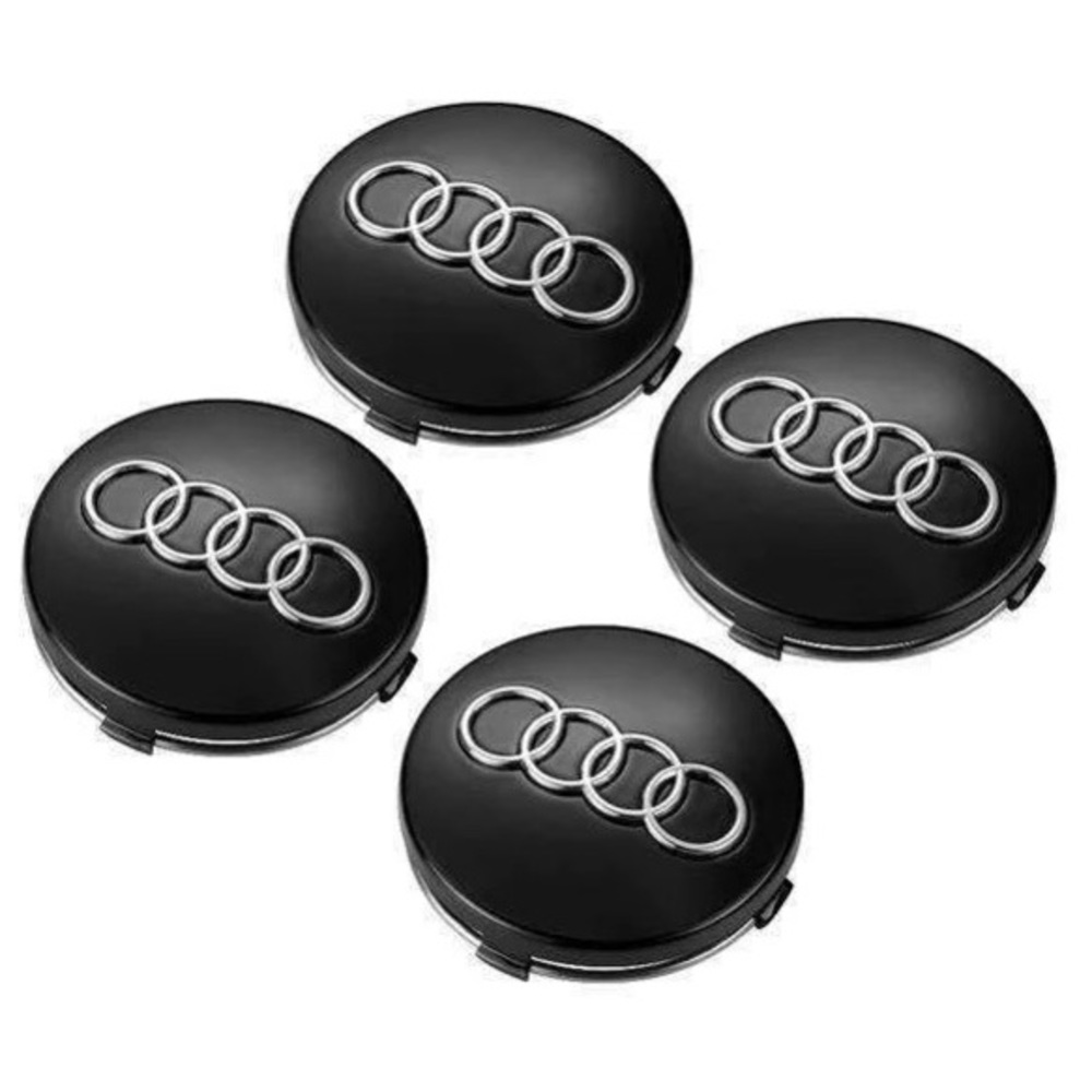 Audi Center Caps Black 60mm Brand New (Set of 4)